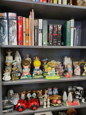 Books and salt and pepper shakers