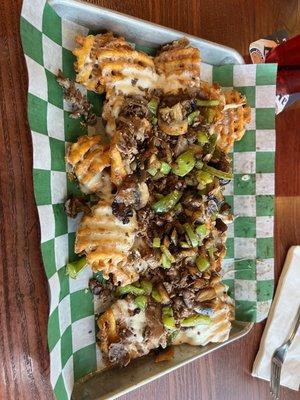 Philly Cheese Steak Waffle Fries