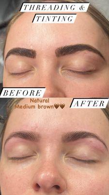 Eyebrow tinting is the process of applying semi-permanent dye to enhance, shape, darken, and define your brows