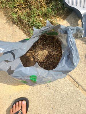 Dirt and debris that I cleaned up after mailbox install; posted as part of 1 star review by Bree A.