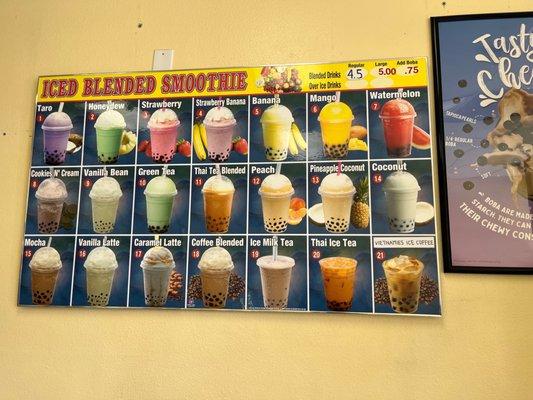 Boba Menu