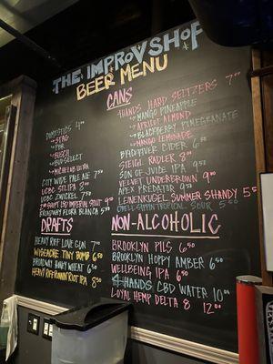 Beer menu