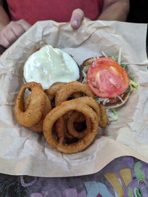 Mushroom provolone burger