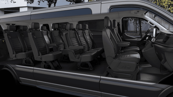 Luxurious leather seating for 11 passengers + driver.