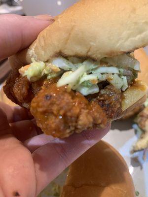 Nashville Hot Fried Chicken Sandwich... look at that crunch!!!