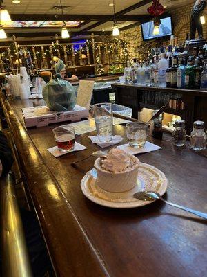 Vibe from the bar towards bar dining area.