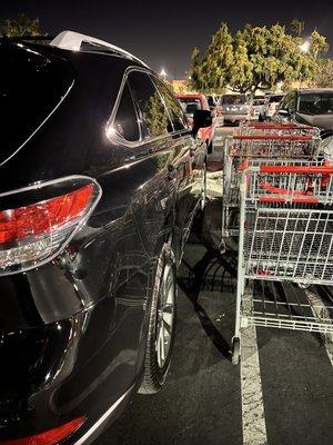 People decided to make cart return between our cars with cart return only few ft away! Happy Holidays to you too mofos!