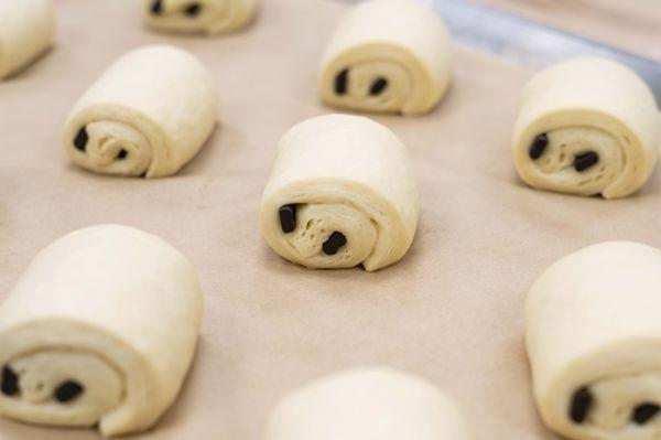 Chocolate Croissants Proofing