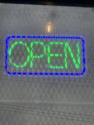 It's the open sign to the shop