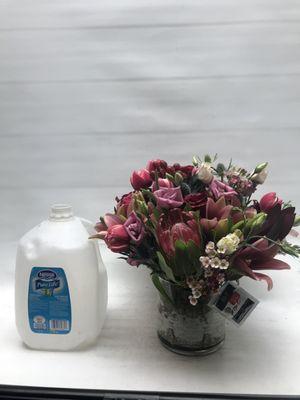 Next to milk gallon for size purpose