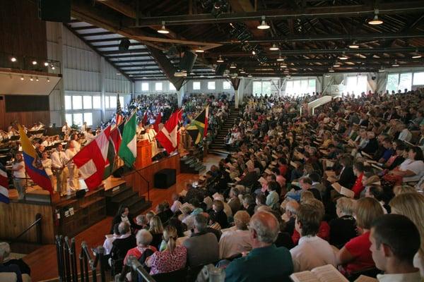 Sunday Chapel with over 1,300 guests.