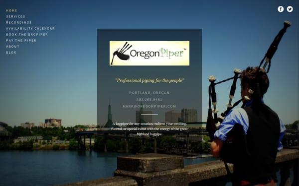 A screenshot of my website oregonpiper.com