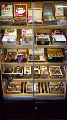 One out of three cigar selection vitrines