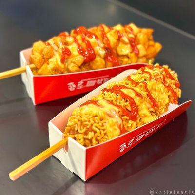 Potato hotdog, ramen hotdog