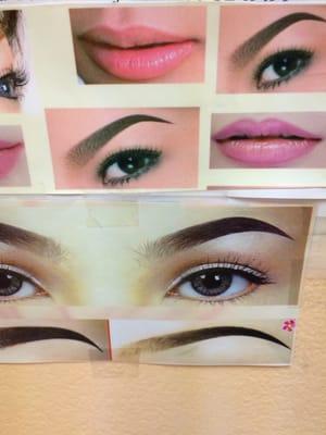 Permanent makeup.eyebrows $150.Eyeliner & lips