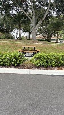 Outside table for sitting down and enjoying your drink