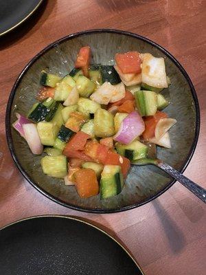 Traditional Indian salad with delicious seasoning