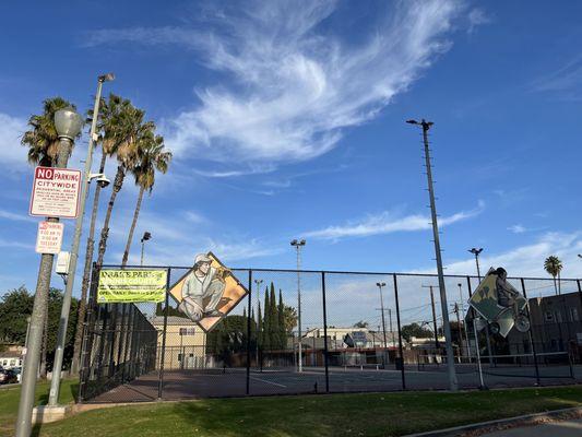 Tennis courts with lights