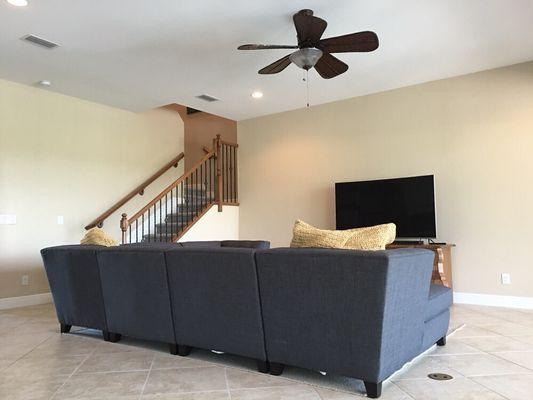 Living Room completed in a beautiful satin finish in Lakewood Ranch