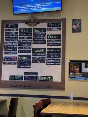 Beer menu