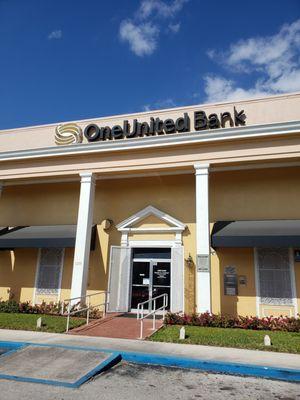 This is a photo of the outside of One United Bank. I love how I captured the blue sky in the background.