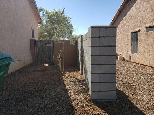 Completed Extended Wall (Before Gate was installed)