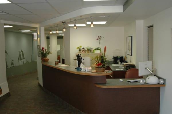 The reception area