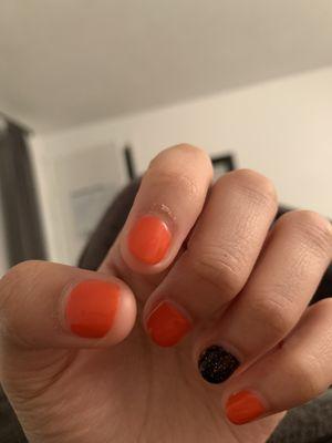 4 day old gel manicure, peeling cuticles