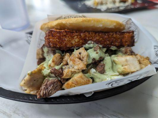 Beef and Chicken Combo with Fried Cheese