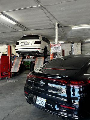 Oil change on Bentley