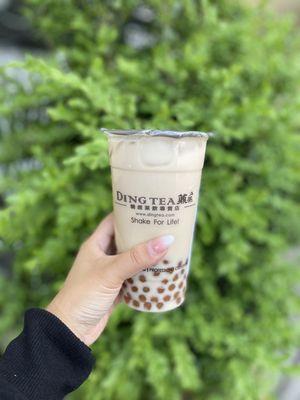 wintermelon milk green tea with golden boba