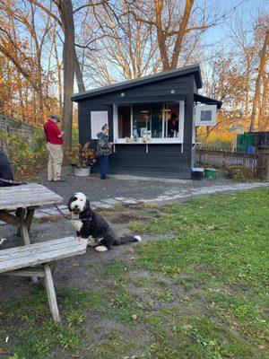 Outdoor seating, dog friendly