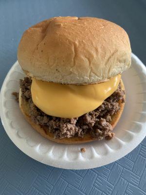 Pops cheddar cheese crumble burger