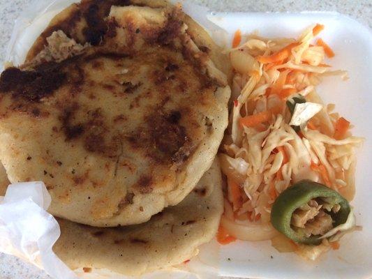 Papusas and pickled cabbage- loved it!