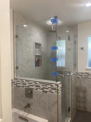 New glass shower