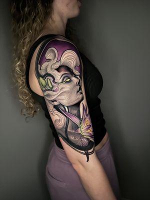 Mixed style tattoo "Geo-lady"