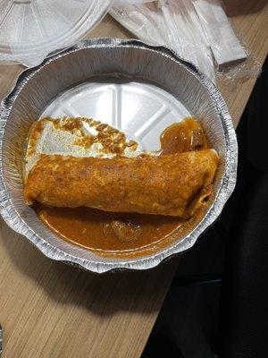 Fajita burrito. Was pretty good w red sauce.