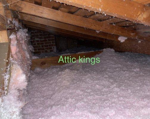 Attic after blown in insulation installed.