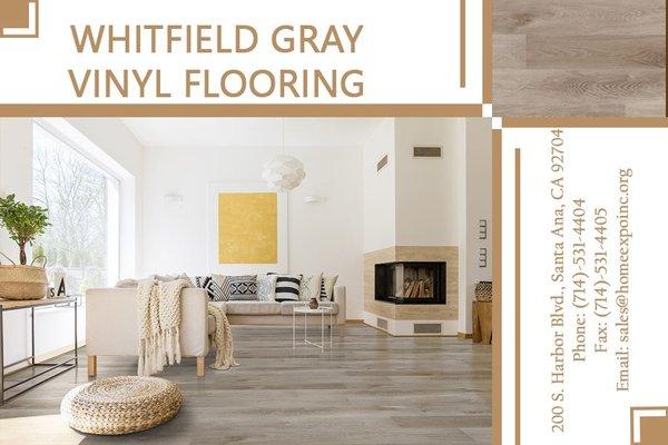 WHITFIELD GRAY VINYL FLOORING 100% Water Proof 5mm $1.79/sf