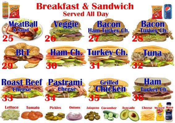 Breakfast and Sandwiches served all day