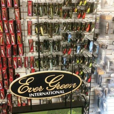 full line of Evergreen lures and rods