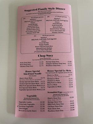 Updated menu 2022