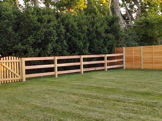 Where split rail meets privacy fence