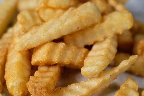 crinkle cut fries close-up