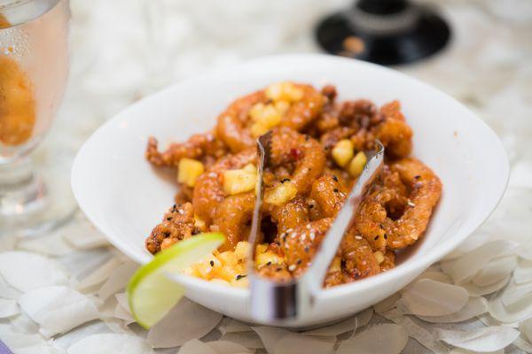 Thai Calamari, pineapple, sweet chili glaze, sesame seeds...AMAZING!