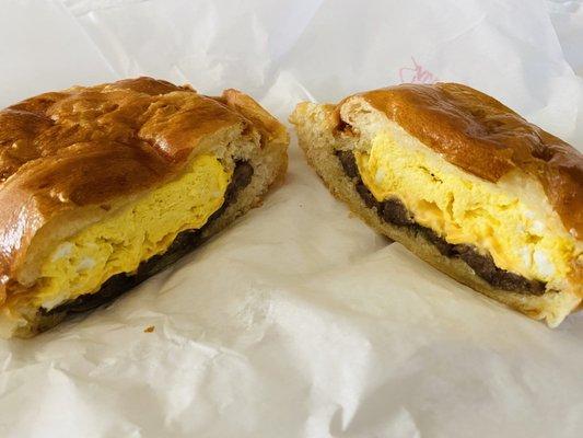 Sausage and egg croissant