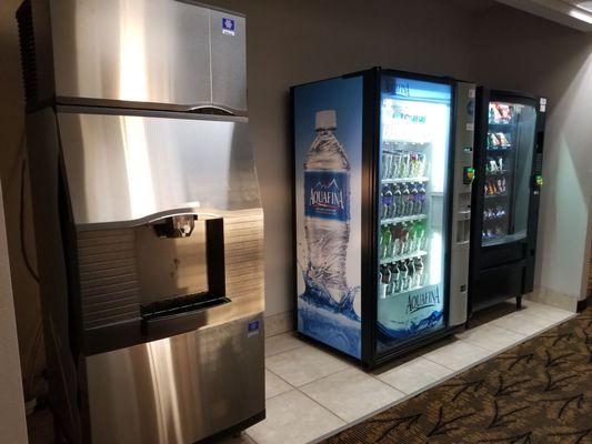 Ice and vending machines on ground level