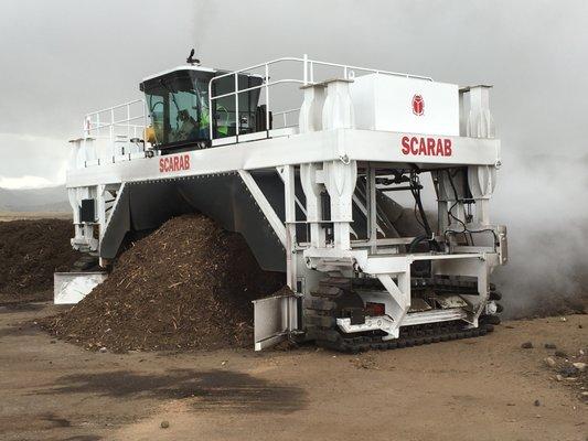 Our Scarab in action - this is how we regularly turn our compost!