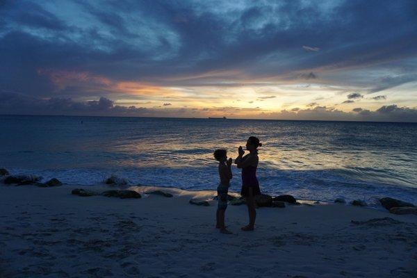 Sunset from Aruba Retreat ~ Namaste