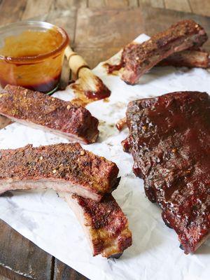 Ribs smoked over hickory and pecan